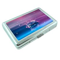 Water Drop Em3 Hip Silver Cigarette Case Id Holder Metal Wallet 4" X 2.75" RFID Protection