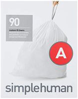 simplehuman Drawstring Trash Bags, 4.5 liters / 1.2 gallons, (90 Count) Code A Custom Fit Liners, 3 x 30pk, 90 Pack, Piece
