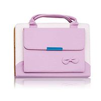 Case for iPad Mini 4 7.9'',elecfan PU Leather Handbag Smart Stand Case Auto Wake/Sleep Feature with Wallet File Pocket for 7.9 Inch Apple iPad Mini 4 - Pink