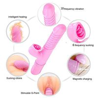 G-Spot Vibrator Telescopic G-piont Rabbit Vibrator Dildos,Dual Motors Tongue Stimulator, Clitoris Vagina Penis Stimulator Massager, Sex Things for Men Women Couples