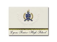 Signature Announcements Lyons Senior High School (Lyons, NY) Graduation Announcements, Presidential style, Elite package of 25 with Gold & Blue Metallic Foil seal