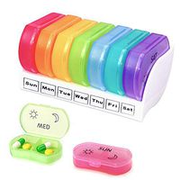 Portable Daily Pill Organizer (Twice a Day) The Weekly Morning/Afternoon Pill Box Can be Placed in a Pocket Wallet for Work and Travel and Can Hold Vitamin Fish Oil Supplements and Medications