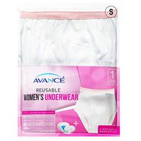 Avancé Women's Reusable Incontinence Underwear with Water-Proof Pocket Pouch 100% Cotton Body Fabric & Elastic Waistband (Small (Pack of 1))