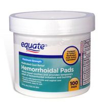 Equate Maximum Strength Witch Hazel Hemorrhoidal Vaginal Hygienic Cleansing Pads 100 Ct Compare to Tucks (3 Tubs 300 ct)
