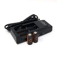 Demonfire 18350 Flat Top 1200mAh 3.7V High Drain LiMn IMR Rechargeable Battery (2 Pieces) & Demonfire D1 Charger
