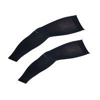 Compression Arm Sleeve for Men Women Youth UV Sun Protection Aqua Fabric Basic Style (Black, 1 Pair)