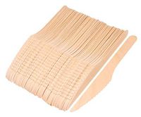 Mini Skater 100 Pcs 6.2 Inch Wooden knives Biodegradable Natural Large Flatware Tableware Utensils for Kids Adults Craft Art Supplies Graduation Tea Birthday Wedding Party (Knives)