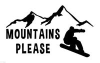 Home Grown Claremore Mountains Please Snowboard - Vinyl Sticker Decal (Black, 11.5" X 6.9") HGC0610