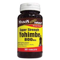Super Strength Yohimbe 800 mg, 30 Tablets, Mason Natural (3 Pack)