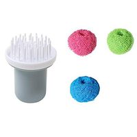 JD Home Scouring Pad with Handle Set, Non Scratch Tough and Durable Non-Scratch for Non-Stick Cookware, Nanofiber Scouring Pad, Pot Brush with Handle