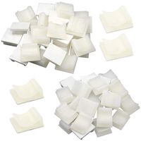 XLX 100PCS 2 Values Self Adhesive Cable Clips Tie Mount Bases Wire Cord Management Tubing Sleeve Conduit Adjustable Wire Holder Set for Home Office Garage (White)