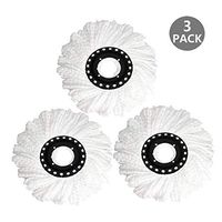 Spin Mop Replacement Head for 360°, Microfiber Head-Round Shape Standard Size (3 Pack)