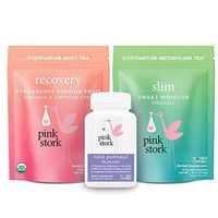 Pink Stork Recovery Bundle: Postpartum Prenatal Vitamins, Supports Labor & Delivery + Green Tea to Support Energy & Metabolism + Zinc, Women-Owned