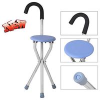HLDWXN Thick Stainless Steel Cane Stool, Elderly Walking Crutches Stool, Folding Chair, Walking Stick Chair, Walking Stick Bench,for Elderly, Handicapped