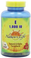 Nature's Life E, D-Alpha and Mixed Tocopherols 1000 IU Softgels, 100 Count