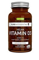 Pure & Essential Vegan Vitamin D3 1000IU, Natural Cholecalciferol from Lichen, 1-Year Supply