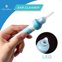 Gleebee Electric Ear Cleaner - Automatic Wax Removal Tools - Soft Silicone, Vacuum Suction and LED Light with Two Spoons (S3)