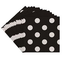 JAM PAPER Small Polka Dot Beverage Napkins - 5 x 5 - Black with Polka Dots - 48/Pack