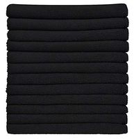 Simplife Wholesale Microfiber Cleaning Cloths Microfiber Dish Cloths Kitchen Towels Cloths Washcloths (12 Pack 12Inchx12Inch) (Black)