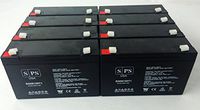 SPS Brand 6V 12Ah Emergency Light Replacement Battery for Elpower (8 Pack)