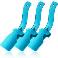 3 Pieces Lazy Shoe Helper Portable Lazy Shoe Lifting Helper Plastic Handled Shoe Horn for Easy Shoe Put On and Off, Fit for Men Women and Kids (Blue)