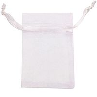 ATCG 100pcs 2x2.7 Inches Mini Organza Bags with Drawstring for Rings, Little Earrings, Jewelry Pieces, Wedding Favors Party Fovours Small Cute Organza Pouches (White)