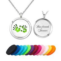 LoEnMe Jewelry Aromatherapy Essential Oil Diffuser Necklace Best Friend Forever Hand Palm Love Locket Pendant