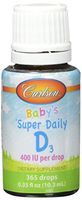 Carlson Labs Super Daily D3 for Baby 400iu Soft Gels, 0.35 Fluid Ounce