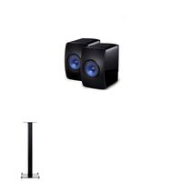KEF LS50 Wireless Black Speaker Pair +  Floorstands