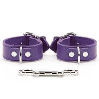 Amelia Wrist and Ankle Cuffs Full Grain Leather Stylish Handcuffs Leg Cuffs (Purple, Wrist)