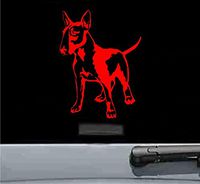 Cute bull terrier Vinyl Decal Sticker dog pet (RED)