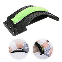 Back Spine Tractor, USB Heating Moxibustion Hot Compress Lumbar Waist Back Stretch Support Massage Mat Correction Cushion Stretching Device(Black&Green)