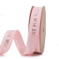 XKSIKjian's Gift Wrapping Supplies, 15mmx10 Yards Just for You Letter Gold Foil Print Box Packaging Ribbon Wedding Festival Birthday Party DIY Gift Wrap Decor - Pink