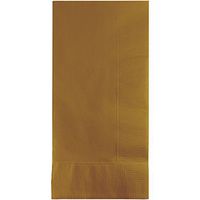 Club Pack of 600 Glittering Gold Premium 2-Ply Disposable Dinner Napkins 8"