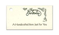 50 Hang Tags"Merry Christmas" & 50 Cut Strings for Crafts & Gifts. Personalize & Price Your Merchandise.