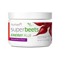 HumanN SuperBeets Energy Plus | Concentrated Non-GMO Beetroot Supplement with Green Tea Extract, 100mg Caffeine per Serving, Natural Berry Flavor, 162g