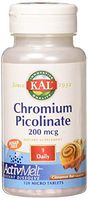 Kal 200 Mcg Chromium Picolinate Cinnamon Tablets, 120 Count