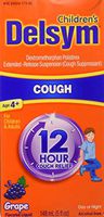 Delsym 12 Hour Cough Relief Alcohol Free Grape Flavored Liquid Cough Suppressant 5 Ounce Bottle (Pack of 2)