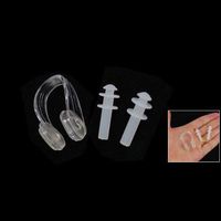 GQMART Clear Wht Silicone Earplug + Nose Clip Set For Swimming - Retail Packaging