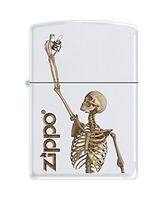 Zippo Custom Lighter Design Gmbhsa Skeleton Holding A Lighter Windproof Collectible Lighter - Cool Cigarette Lighter Case Made in USA Limited Edition & Rare