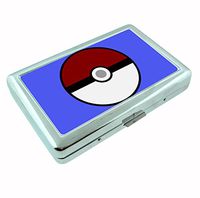 PokeBall Anime Video Game Metal Silver Cigarette Case Holder Wallet RFID-blocking
