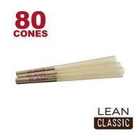 RAW 80 Classic Lean Hemp Cones - W Gallery Box - 109mm Pre Rolled Cones, 40mm Filter Tips, Pure Natural Brown Unbleached Unrefined Rolling Papers, Bulk Pack Bundle, Compare Elements 110mm