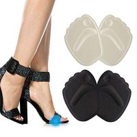 Metatarsal Pads Ball of Foot Cushions Pads, Forefoot Insert Insoles for High Heels Shoes, Pain Relief for Women and Men Self-Sticking Silicone Gel 2 Pairs (Beige+Black)