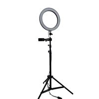 Gereton LED Ring Light with Tripod Stand, Dimmable 3 Color Modes and 11 Brightness, USB Powered, Phone Holder for Live Streaming, Makeup, Camera, Selfie
