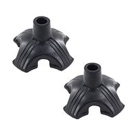 Cane Tip 3/4 inch 2pcs Self Standing Cane Tips Quad Support Rubber Replacement Tips Universal Foot Pad for Walking Cane Black