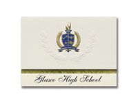 Signature Announcements Glasco High School (Glasco, KS) Graduation Announcements, Presidential style, Elite package of 25 with Gold & Blue Metallic Foil seal