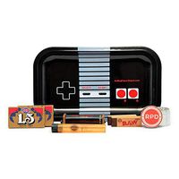 Job 1.5 Gold Rolling Paper (2 Pack), RAW Tips (2 Pack), 79mm Adjustable Roller, Rolling Paper Depot 42mm 4pc Grinder, Kewl Tube, Rolling Paper Depot Rolling Tray (Controller) – 8 Items – Bundle