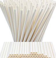 Paper Straws 250 Pack, Eco-Friendly Biodegradable White Paper Drinking Straws for Juices Party Supplies Decorations