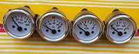 2" / 52mm Electrical Oil Pressure + Temperature + Volt + Fuel Gauge -White Face