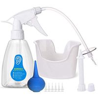 Colilove Ear Wax Removal Kit, Ear Washer Bottle System Earwax Remover Irrigation Cleaner Tools for Home Use with 5 Extra Disposable Tips, Ear Basin, Ear Bulb Syringe, Medical Grade Long Rubber Hose